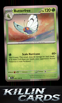 Butterfree 003/159 Pokemon Rare SV09: Journey Together Card NM