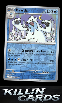Reverse Holofoil Beartic 026/086 Pokemon Rare SV: Black Bolt Card NM