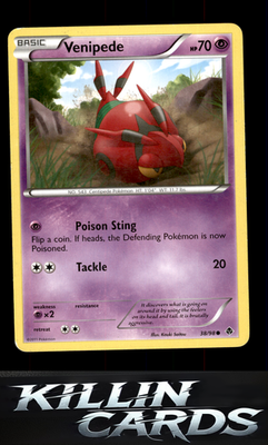 Venipede 38/98 Pokemon Common Emerging Powers Card LP