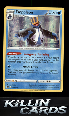 Empoleon 037/172 Pokemon Holo Rare SWSH09: Brilliant Stars Card LP