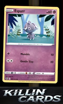Espurr 081/195 Pokemon Common SWSH12: Silver Tempest Card NM