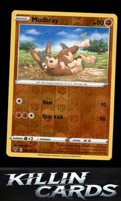 Reverse Holofoil Mudbray 096/185 Pokemon Common SWSH04: Vivid Voltage Card NM