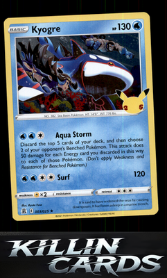 Kyogre 003/025 Pokemon Holo Rare Celebrations Card NM
