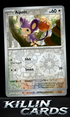 Reverse Holofoil Aipom - 145/182 145/182 Pokemon Common SV04: Paradox Rift Card