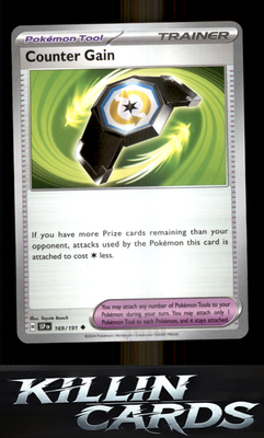 Counter Gain 169/191 Pokemon Uncommon SV08: Surging Sparks Card NM