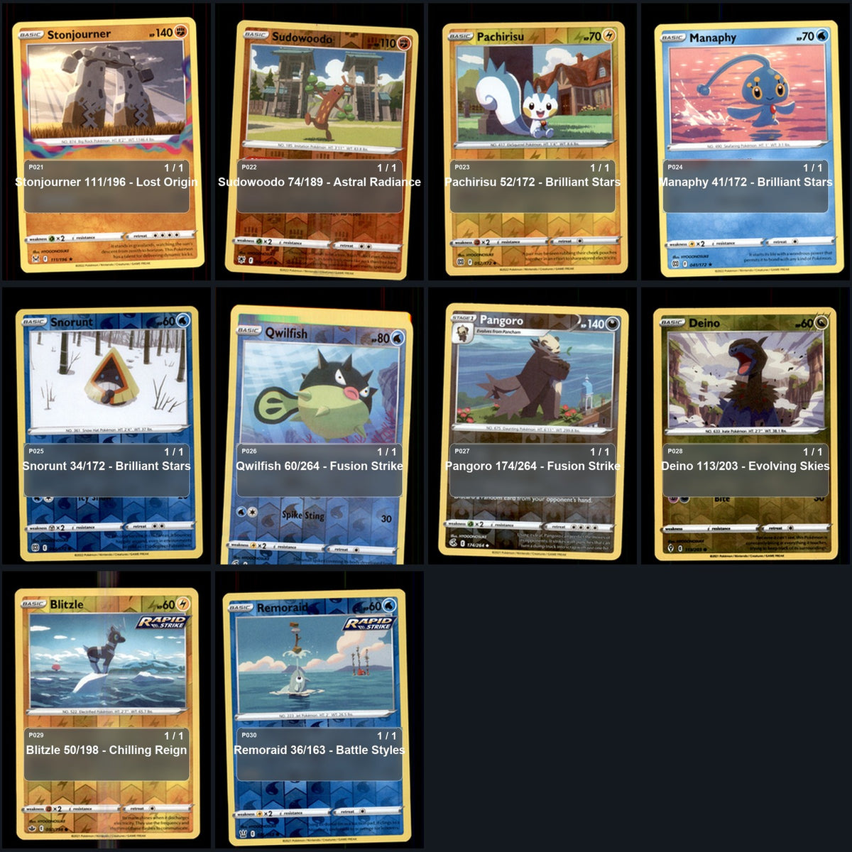 Pokemon TCG HYOGONOSUKE Artist Collection 40 Cards Lot
