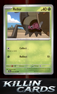 Rellor 013/191 Pokemon Common SV08: Surging Sparks Card NM