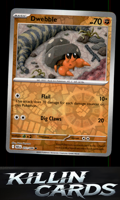 Reverse Holofoil Dwebble 051/086 Pokemon Common SV: Black Bolt Card NM