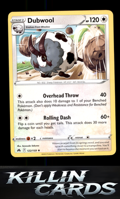 Dubwool 122/159 Pokemon Rare SWSH: Crown Zenith Card NM
