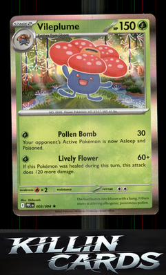 Vileplume 003/094 Pokemon Rare ME02: Phantasmal Flames Card NM