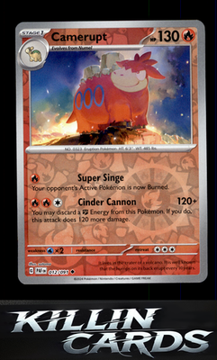 Reverse Holofoil Camerupt 012/091 Pokemon Uncommon SV: Paldean Fates Card NM