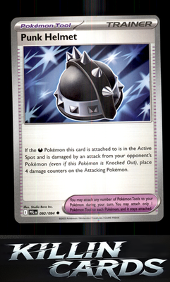 Punk Helmet 092/094 Pokemon Uncommon ME02: Phantasmal Flames Card NM