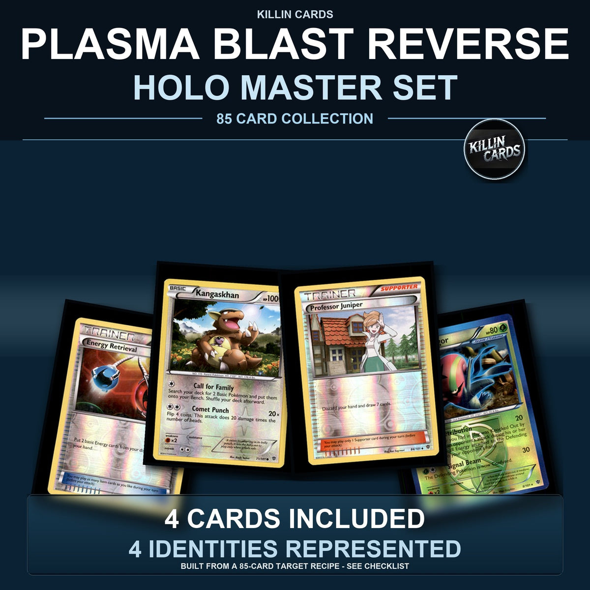 Pokemon TCG Plasma Blast Reverse Holo Master Set 4 Reverse Holo Card Collection