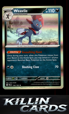 Weavile 134/193 Pokemon Rare SV02: Paldea Evolved Card NM