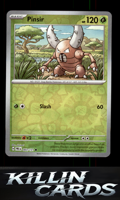 Reverse Holofoil Pinsir 003/131 Pokemon Common SV: Prismatic Evolutions Card NM