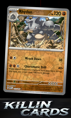 Reverse Holofoil Rhydon 112/165 Pokemon Uncommon SV: Scarlet & Violet 151 Card N