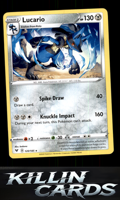 Lucario 120/185 Pokemon Rare SWSH04: Vivid Voltage Card NM