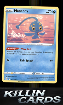Manaphy 041/172 Pokemon Rare SWSH09: Brilliant Stars Card NM