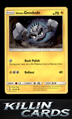 Alolan Geodude 40/145 Pokemon Common SM - Guardians Rising Card LP