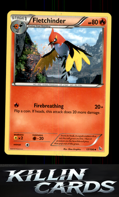 Fletchinder 17/106 Pokemon Uncommon XY - Flashfire Card NM