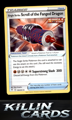 Single Strike Scroll of the Fanged Dragon 158/203 Pokemon Uncommon SWSH07: Evolv