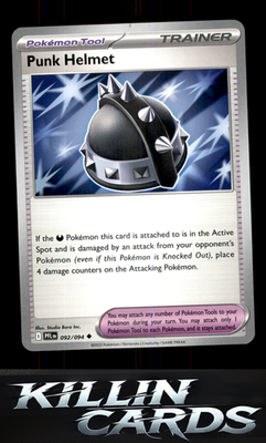 Punk Helmet 092/094 Pokemon Uncommon ME02: Phantasmal Flames Card NM