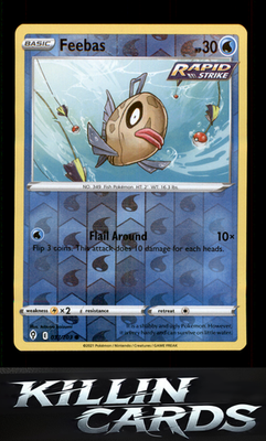 Reverse Holofoil Feebas 037/203 Pokemon Common SWSH07: Evolving Skies Card NM