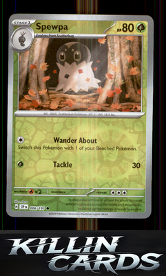 Reverse Holofoil Spewpa 006/191 Pokemon Common SV08: Surging Sparks Card NM