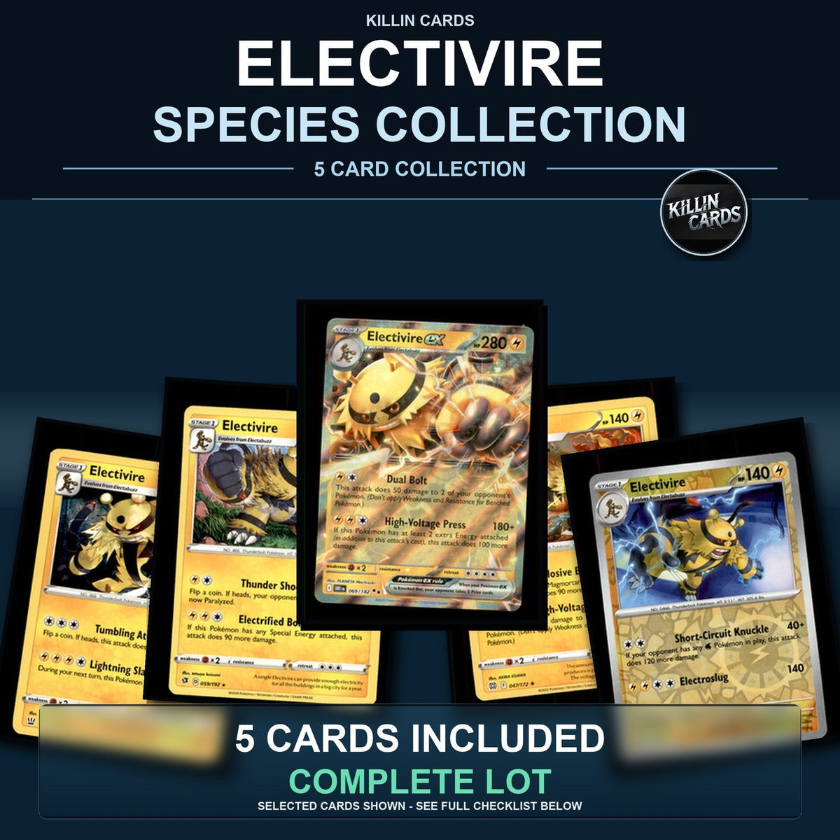 Pokemon TCG Electivire Species Collection 5 Different Cards