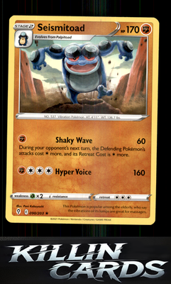 Seismitoad 090/203 Pokemon Rare SWSH07: Evolving Skies Card NM