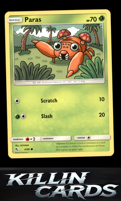 Paras 4/68 Pokemon Common Hidden Fates Card NM