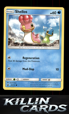 Shellos 29/111 Pokemon Common SM - Crimson Invasion Card LP