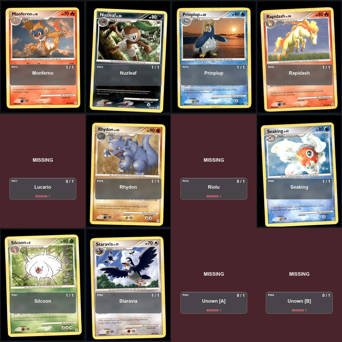 Pokemon TCG Diamond and Pearl C/UC/R Standard Set 64 Cards