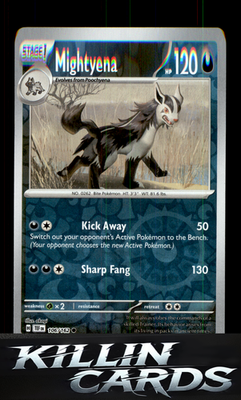 Reverse Holofoil Mightyena 106/162 Pokemon Common SV05: Temporal Forces Card NM