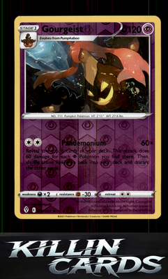 Reverse Holofoil Gourgeist 077/203 Pokemon Rare SWSH07: Evolving Skies Card NM
