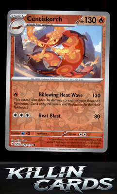 Reverse Holofoil Centiskorch 028/191 Pokemon Common SV08: Surging Sparks Card NM