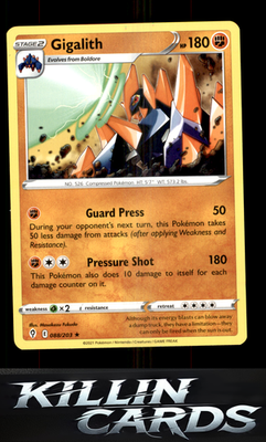 Gigalith 088/203 Pokemon Rare SWSH07: Evolving Skies Card NM