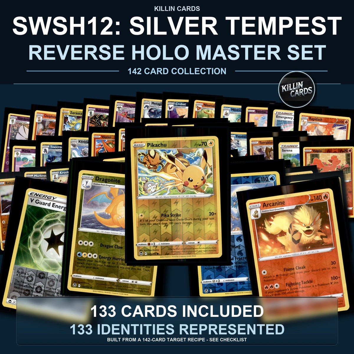 Pokemon TCG SWSH12: Silver Tempest Reverse Holo Master Set 133 Reverse Holo Card