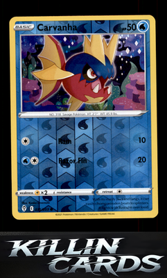 Reverse Holofoil Carvanha 035/203 Pokemon Common SWSH07: Evolving Skies Card NM