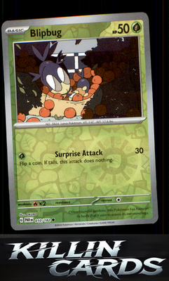Reverse Holofoil Blipbug 010/182 Pokemon Common SV04: Paradox Rift Card LP