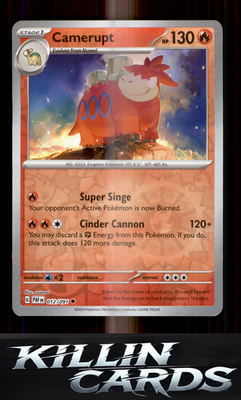 Reverse Holofoil Camerupt 012/091 Pokemon Uncommon SV: Paldean Fates Card NM