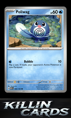 Poliwag 060/165 Pokemon Common SV: Scarlet & Violet 151 Card NM