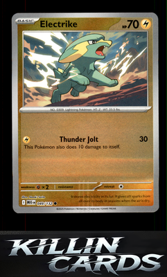 Reverse Holofoil Electrike 049/132 Pokemon Common ME01: Mega Evolution Card NM