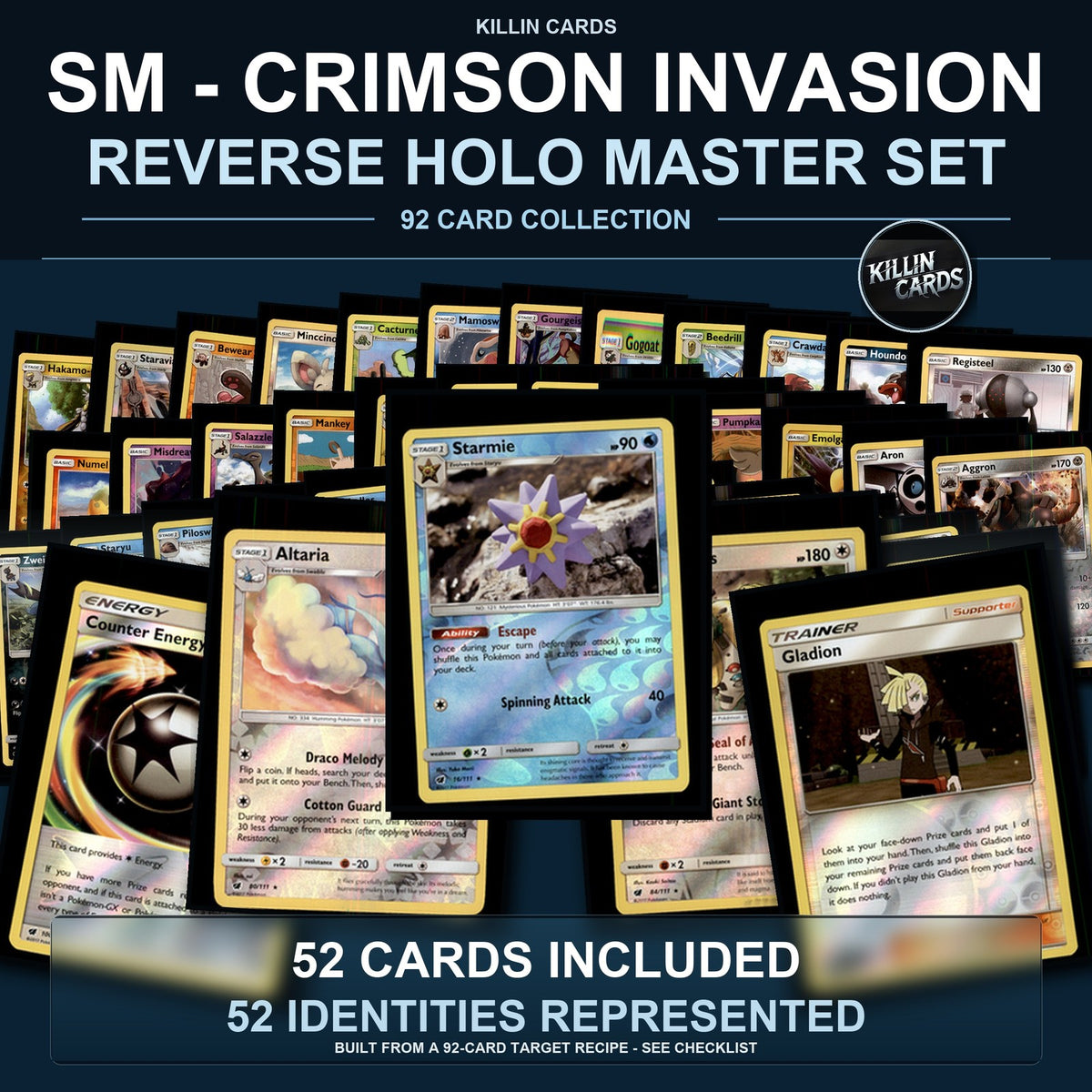 Pokemon TCG SM - Crimson Invasion Reverse Holo Master Set 52 Reverse Holo Card