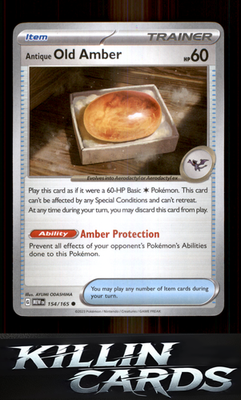 Antique Old Amber 154/165 Pokemon Common SV: Scarlet & Violet 151 Card NM