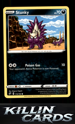 Stunky 114/192 Pokemon Common SWSH02: Rebel Clash Card NM