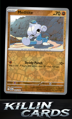 Reverse Holofoil Meditite 099/182 Pokemon Common SV10: Destined Rivals Card NM
