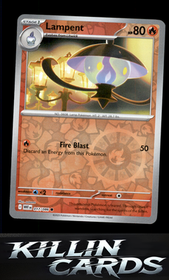 Reverse Holofoil Lampent 017/086 Pokemon Common SV: White Flare Card NM