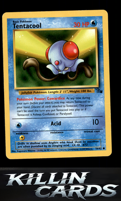 Tentacool 56/62 Pokemon Common Fossil Card LP