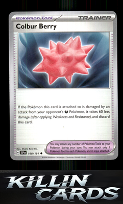 Colbur Berry 168/191 Pokemon Uncommon SV08: Surging Sparks Card NM